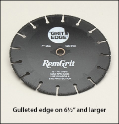 6½ inch  diameter and larger - Carbide grit circular blades