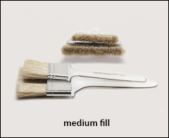 Medium fill, plastic handle - Plastic handle white bristle brushes