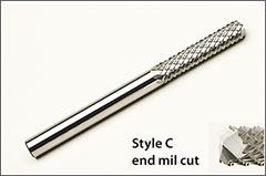 Style C, end mill cut, SGS - SGS carbide routers