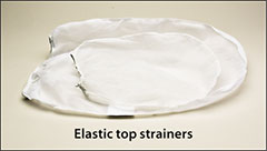 Synthetic mesh strainers, elastic top - Paint strainers