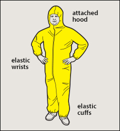Tychem coverall, elastic wrists and ankles, with hood - Tychem 2000 coveralls
